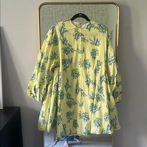 Emilia Wickstead voluminous Nelson mini dress with long sleeve